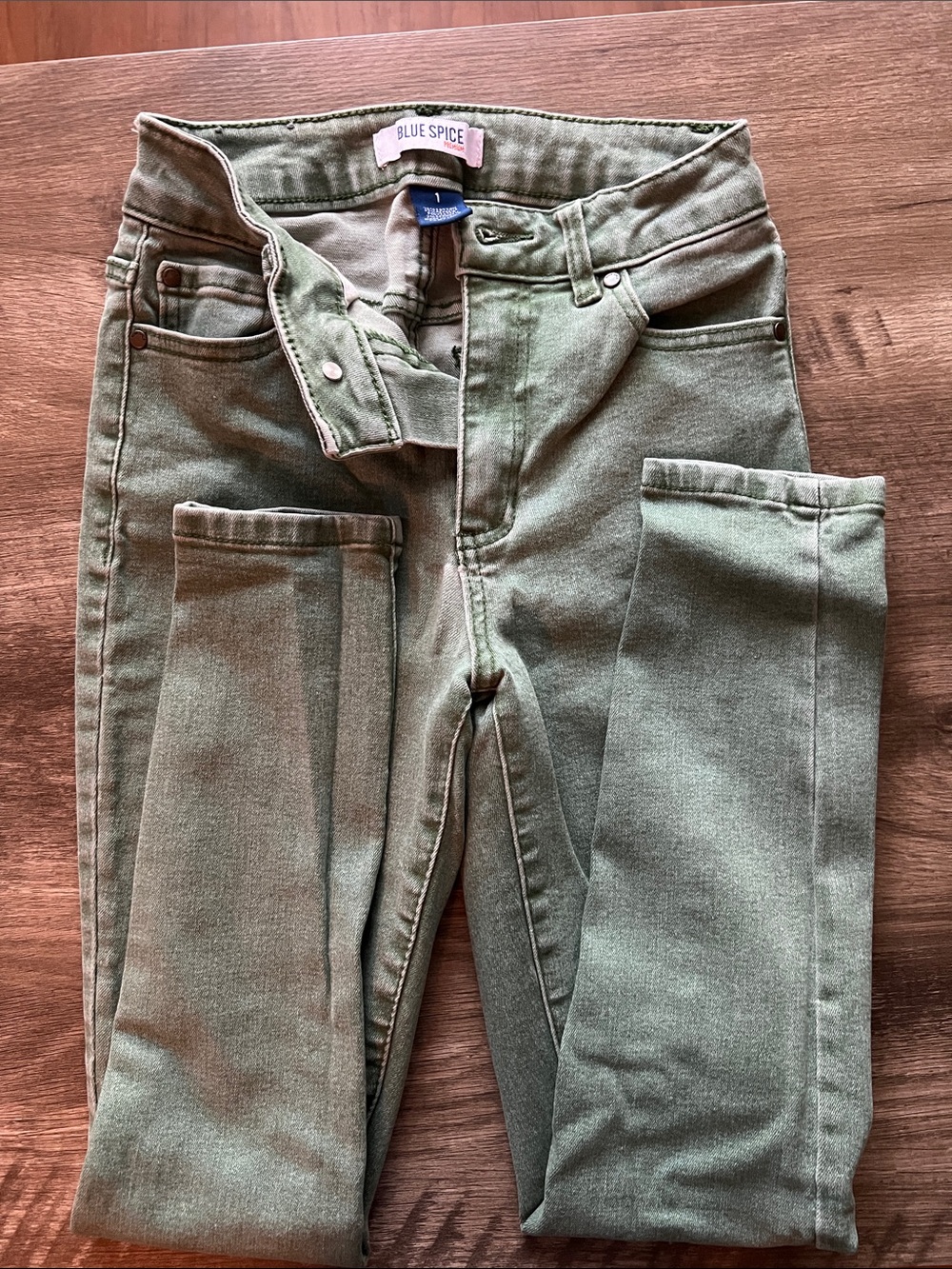 Blue Spice Olive Green Slim Fit Jeans